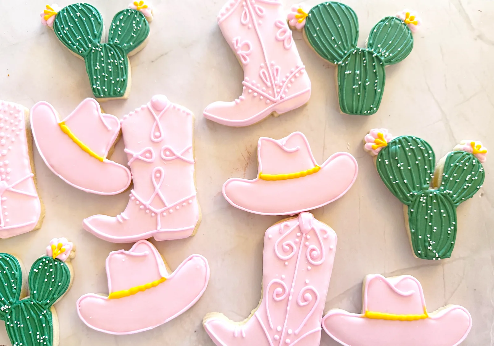 First birthday — desert pink boots & cactus