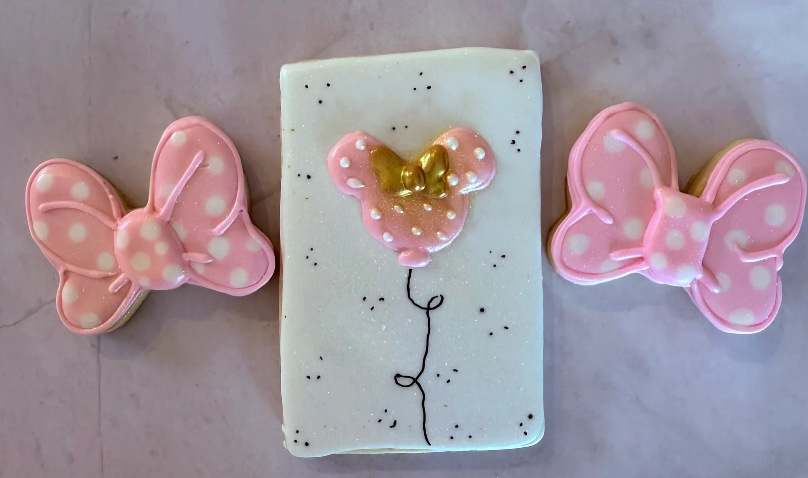 Minnie Mouse — pink polka-dot bows & scrapbook cookies