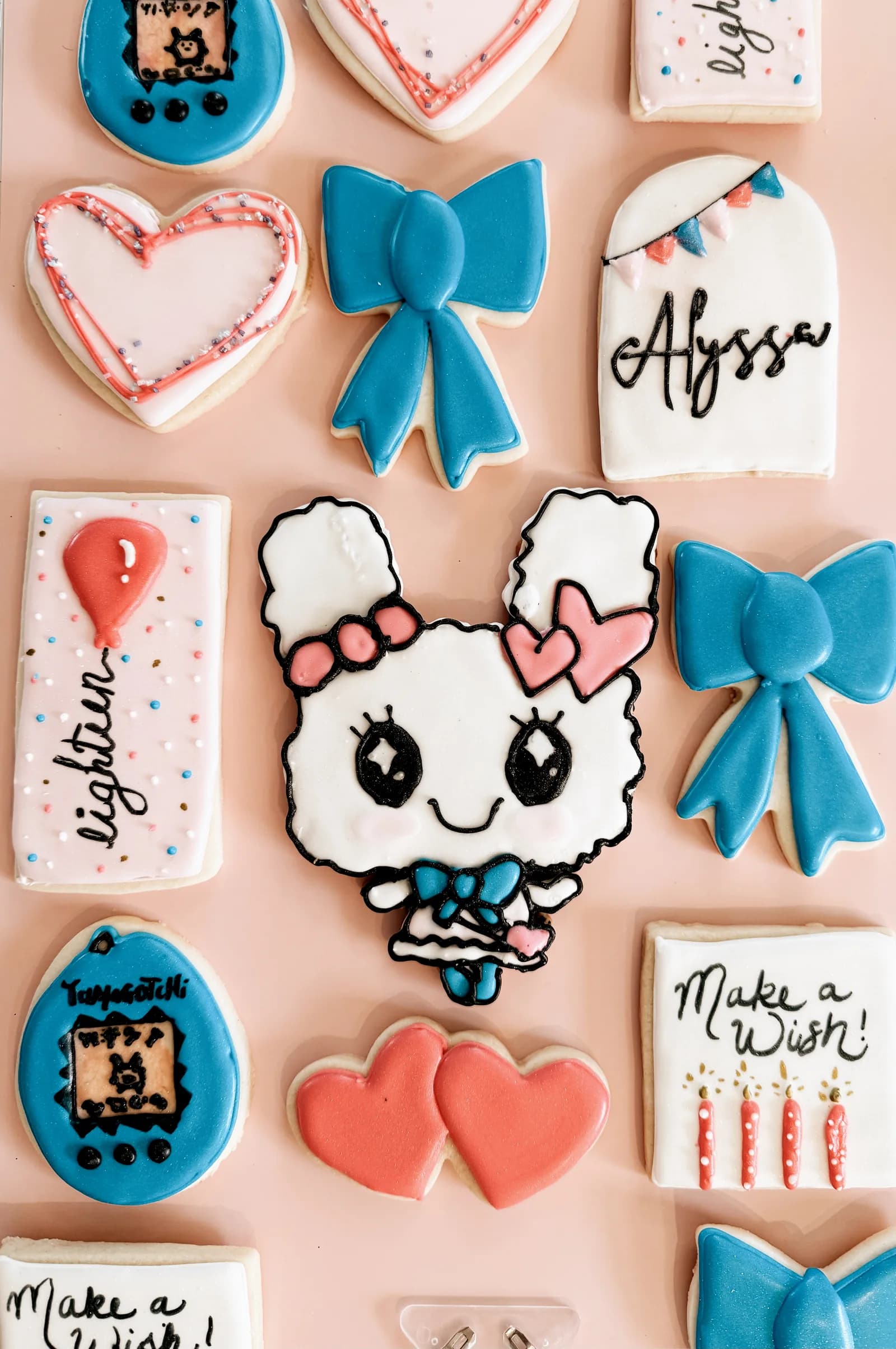 Tamagotchi-inspired 18th birthday cookies