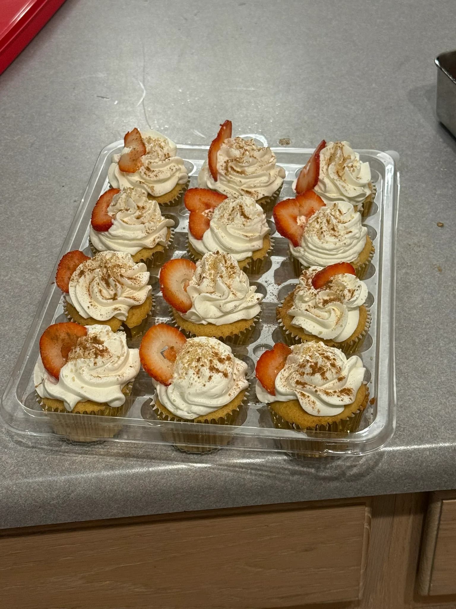 Vanilla cupcakes with swirled buttercream